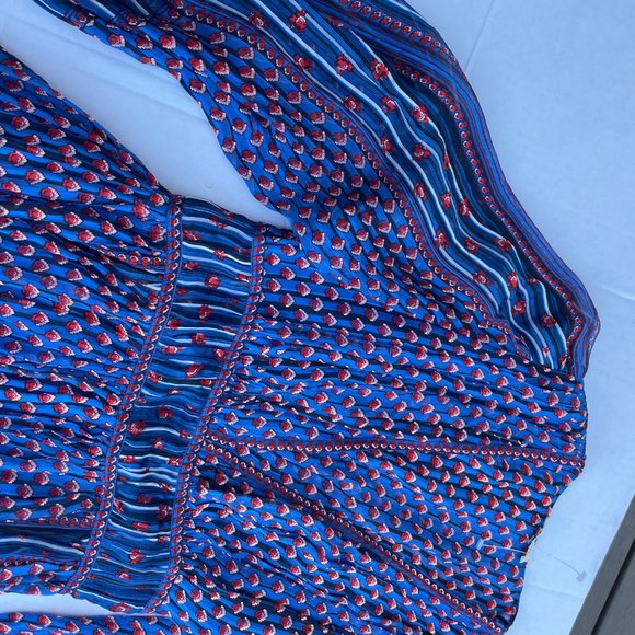 Ulla Johnson Martine Mini Dress Cerulean Blue Silk - Picture 8 of 12